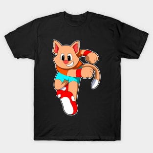 Cat at Fitness - Jogging T-Shirt